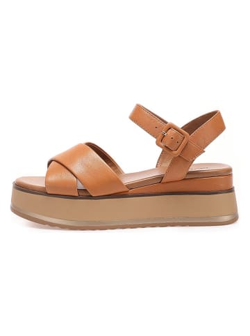 INUOVO Leder-Sandalen in Hellbraun