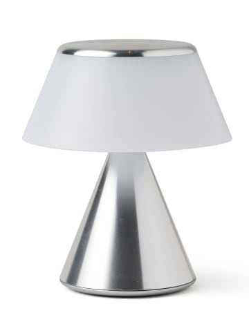 Lexon Lampa stołowa LED "LUMA S" w kolorze srebrnym - wys. 8,1 x Ø 6,9 cm