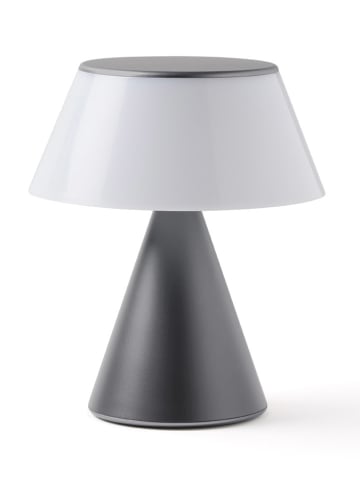 Lexon Ledtafellamp "Luma L" grijs - (H)15 x Ø 15,6 cm