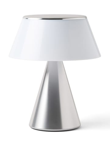 Lexon Ledtafellamp "Luma XL" zilverkleurig - (H)24,8 x Ø 20,7 cm