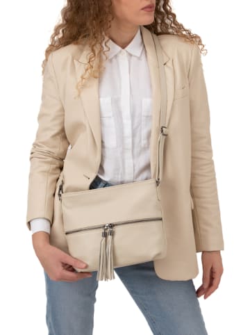 Lucca Baldi Leder-Umhängetasche in Beige - (B)36 x (H)23 x (T)10 cm