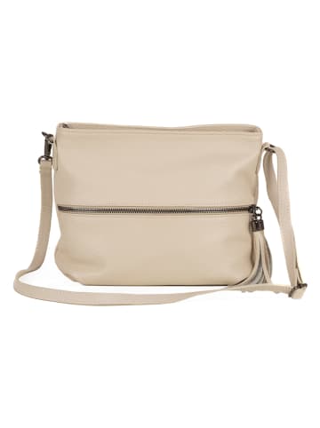 Lucca Baldi Leder-Umhängetasche in Beige - (B)36 x (H)23 x (T)10 cm