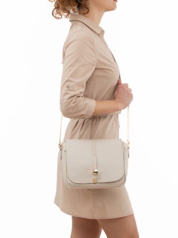 Pia Sassi Leder-Umhängetasche in Beige - (B)25 x (H)23 x (T)7 cm