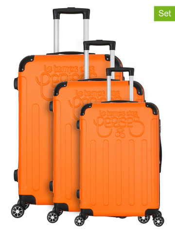 Le Temps des Cerises 3tlg. Hardcase-Trolley-Set "Java" in Orange