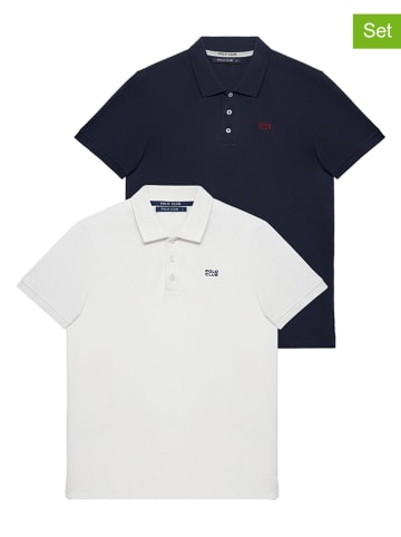 Polo Club Koszulki polo (2 szt.) w kolorze granatowym i białym