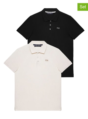 Polo Club 2-delige set: poloshirts zwart/rood/wit