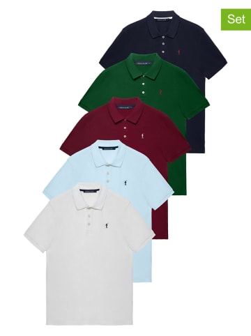 Polo Club 5er-Set Poloshirts in Bunt