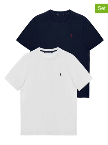 Polo Club Koszulki (2 szt.) w kolorze granatowym i białym