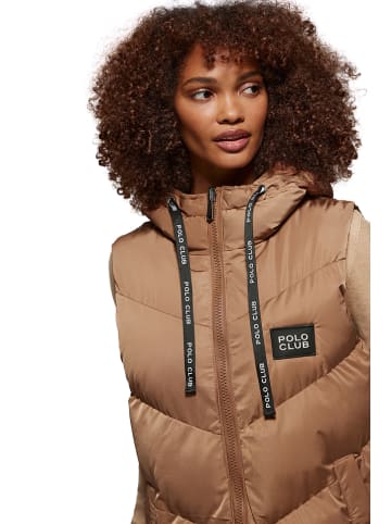 Polo Club Doorgestikte bodywarmer lichtbruin