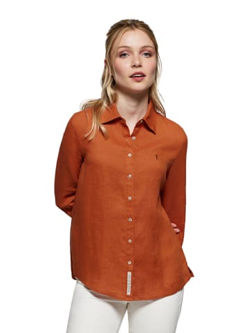 Polo Club Lniana koszula - Regular fit - w kolorze ceglanym
