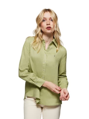 Polo Club Linnen blouse - regular fit - lichtgroen