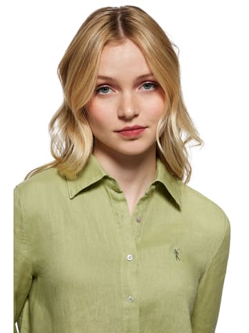 Polo Club Linnen blouse - regular fit - lichtgroen