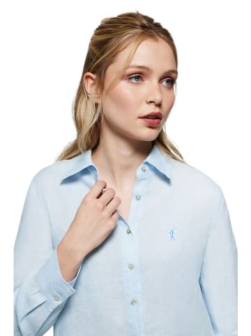 Polo Club Linnen blouse - regular fit - lichtblauw