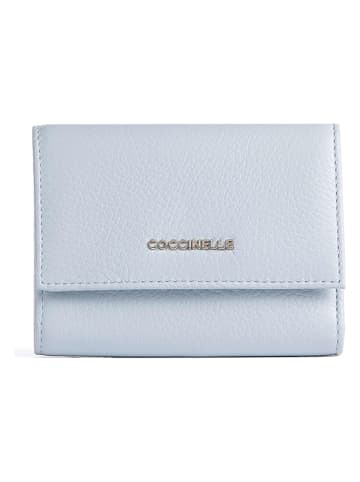 COCCINELLE Skórzany portfel w kolorze błękitnym - 12 x 9 x 2 cm