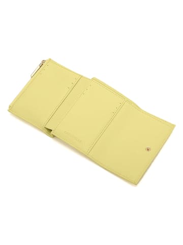 COCCINELLE Skórzany portfel w kolorze żółtym - 12 x 9 x 2 cm