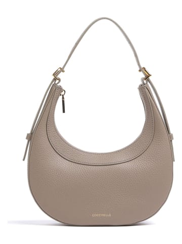 COCCINELLE Leder-Schultertasche in Taupe - (B)23 x (H)12 x (T)5 cm