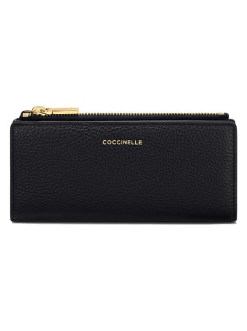 COCCINELLE Leder-Geldbörse in Schwarz - (B)19 x (H)9 cm
