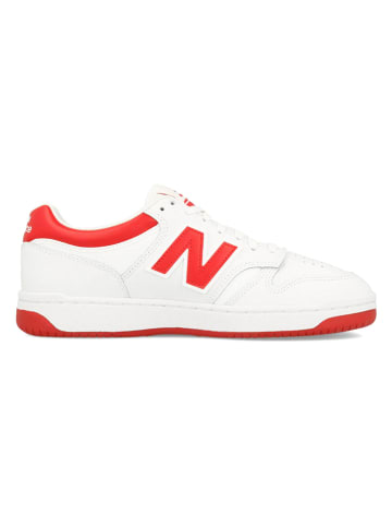 New Balance Leder-Sneakers "480" in Weiß/ Rot