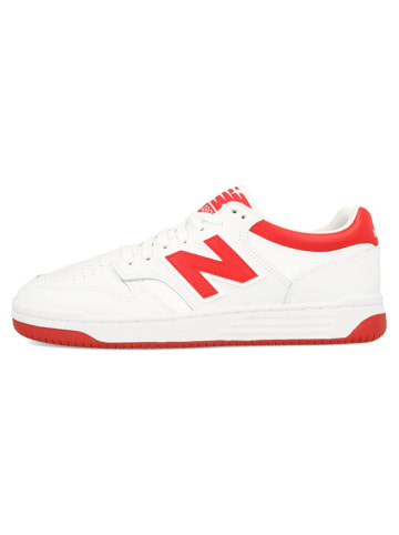 New Balance Leder-Sneakers "BB480" in Weiß/ Rot