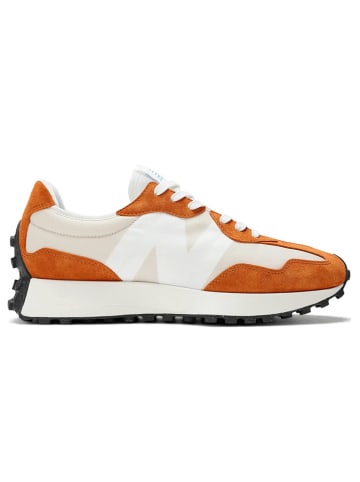 New Balance Leder-Sneakers "U327" in Weiß/ Orange