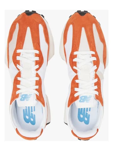 New Balance Leder-Sneakers "327" in Weiß/ Orange