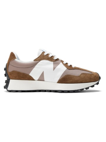 New Balance Leder-Sneakers "U327" in Braun/ Hellbraun