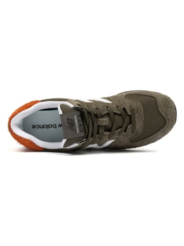 New Balance Leren sneakers "574" kaki/oranje