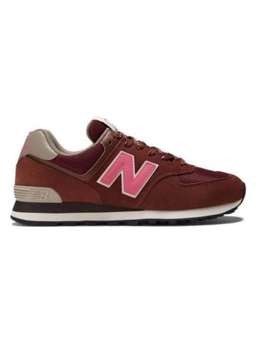 New Balance Skórzane sneakersy "574" w kolorze czerwonym
