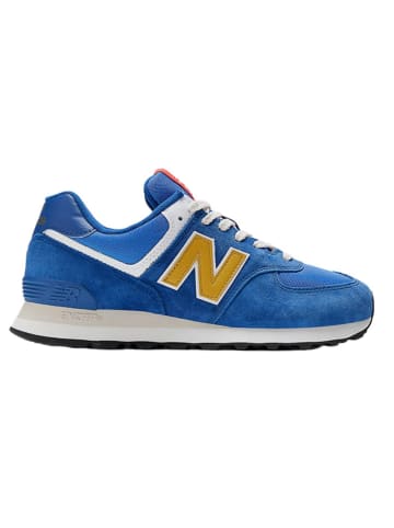 New Balance Leder-Sneakers "U574" in Blau/ Gelb