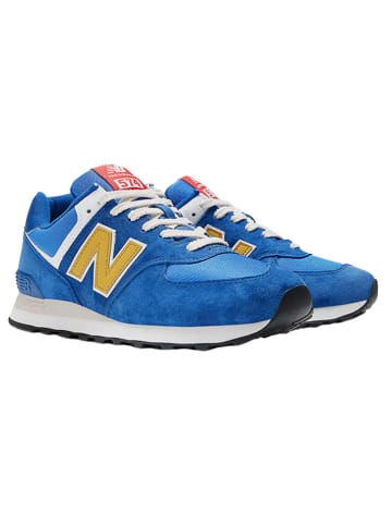 New Balance Leder-Sneakers "U574" in Blau/ Gelb