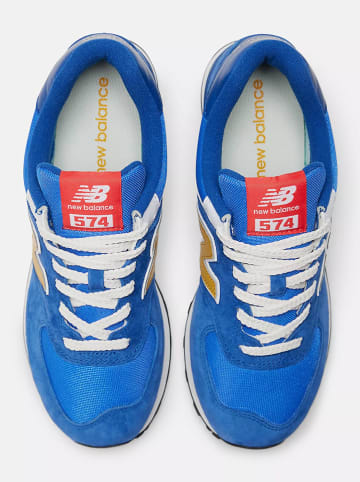 New Balance Leder-Sneakers "U574" in Blau/ Gelb