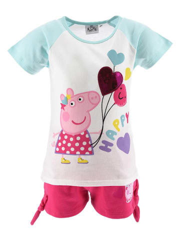 Peppa Pig 2-delige outfit "Peppa Pig" wit/roze