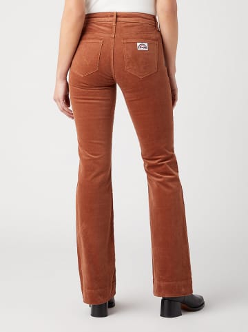 Wrangler Spodnie sztruksowe - Slim fit Flared Leg - w kolorze jasnobrązowym