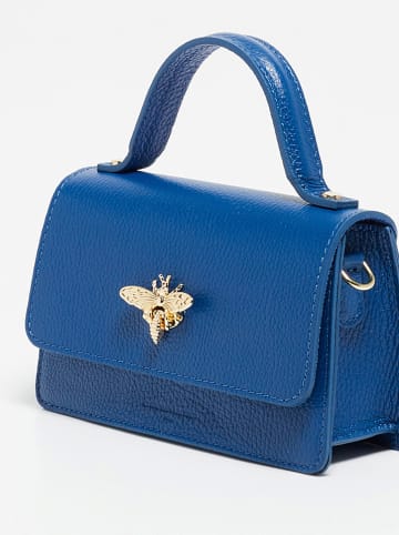 Leder-Henkeltasche in Blau - (B)19 x (H)11 x (T)7,5 cm