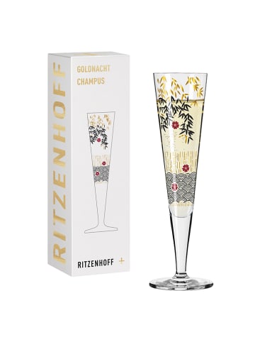 RITZENHOFF Champagnerglas "Goldnacht" in Gold/ Schwarz - 205 ml