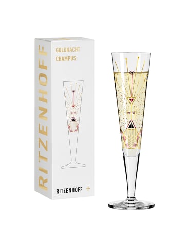 RITZENHOFF Champagnerglas "Goldnacht" in Gold/ Pink - 205 ml