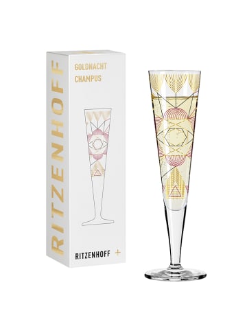 RITZENHOFF Champagnerglas "Goldnacht" in Gold/ Pink - 205 ml