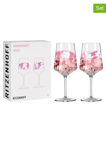 RITZENHOFF 2er-Set: Cocktailgläser " Sommersonett Sprizz" in Rosa - 544 ml