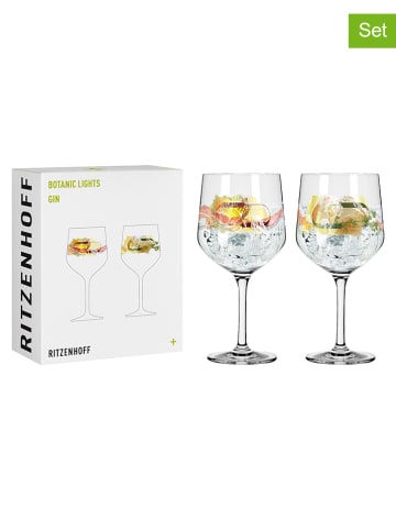 RITZENHOFF 2-delige set: ginglazen "Botanic Lights" oranje - 720 ml