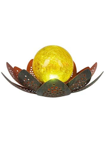 Globo lighting Decoratieve ledsolarlamp goudkleurig/groen - (H)13,5 x Ø 22 cm