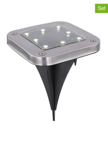 Globo lighting 4er-Set: LED-Solar-Bodenspots in Tageslichtweiß - (B)10 x (H)13,5 cm