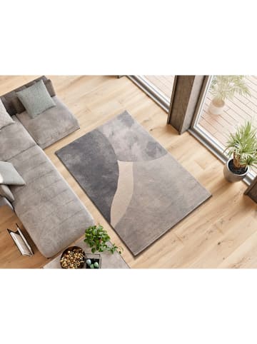 Moma Kurzflor-Teppich "Monic" in Silber/ Hellgrau
