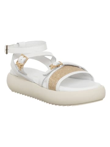 Patrizia Pepe Leder-Sandalen in Weiß/ Gold