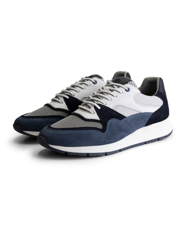 TRAVELIN' Leder-Sneakers "Ledbury" in Dunkelblau/ Grau