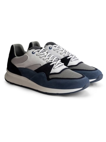 TRAVELIN' Leren sneakers "Ledbury" donkerblauw/grijs