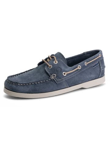 TRAVELIN' Leren mocassins "Penzance" blauw