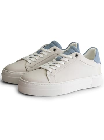 TRAVELIN' Leren sneakers "Santec" crème/lichtblauw