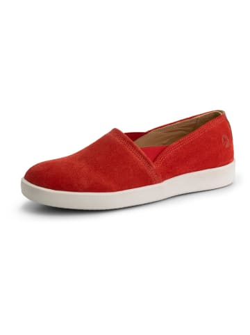Travelin` Skórzane slippersy "Torus" w kolorze czerwonym