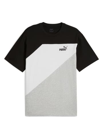 Puma Koszulka "Power" w kolorze szaro-biało-czarnym