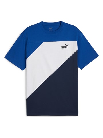 Puma Koszulka "Power" w kolorze biało-niebiesko-granatowym